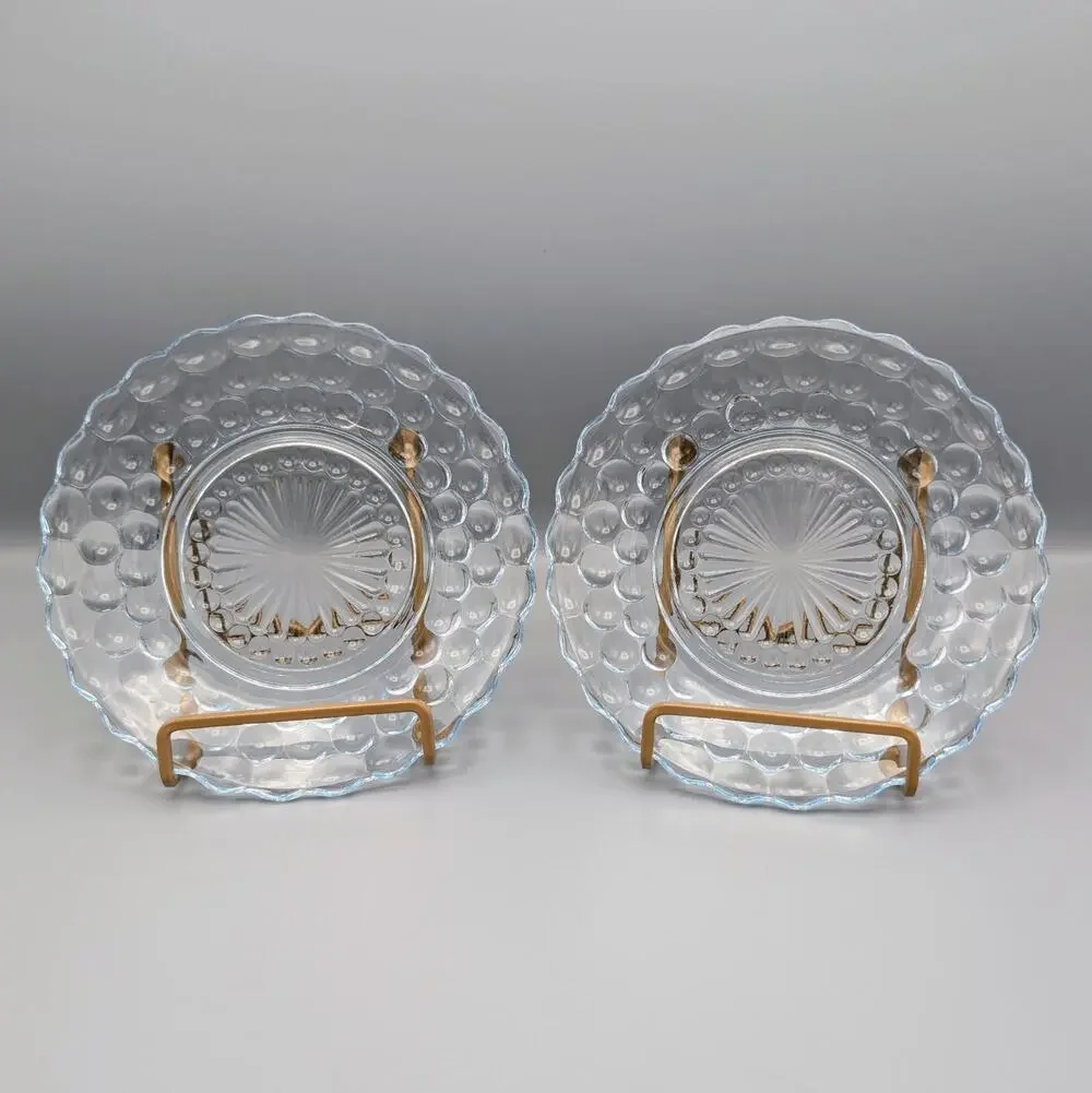 Anchor Hocking Bubble Blue Bread & Butter Plates 6.5